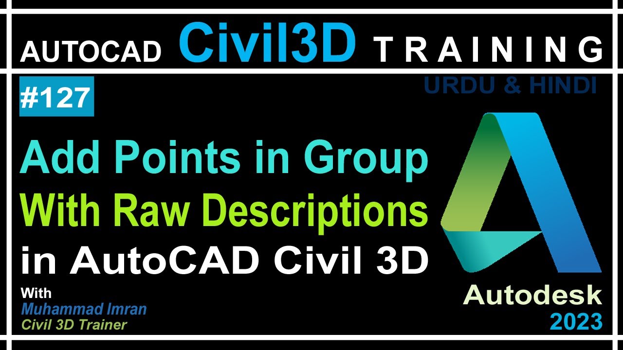 Add Points in Group With Raw Descriptions Matching | AutoCAD Civil 3D in Hindi and Urdu | PART-127