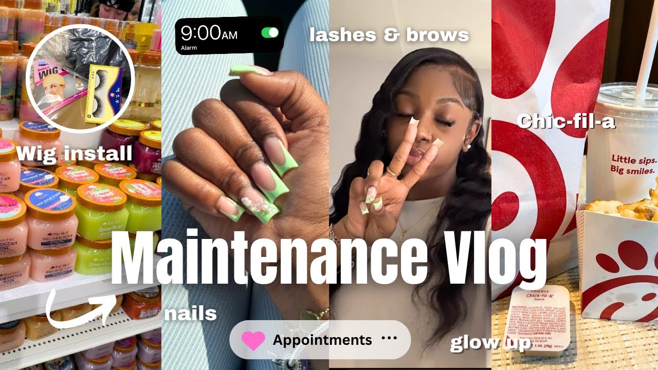 Maintenance Vlog:  Nails, Wig Install, Lashes, Brow Appointment, Chic-fil-a Run | Marquiece Nicole |