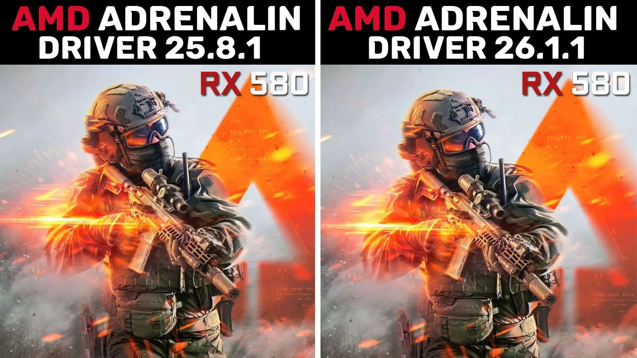 AMD Driver 25.8.1 vs AMD Driver 26.1.1 - Test in 8 Games (RX 580)