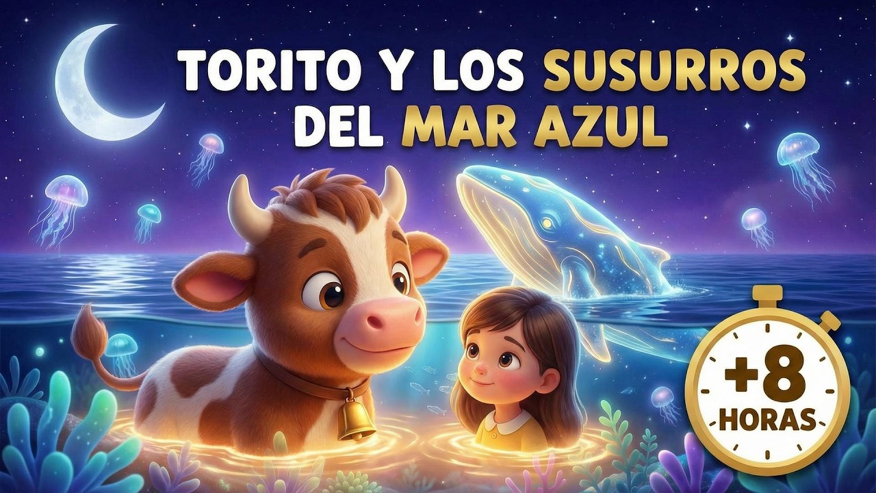 Torito y los Susurros del Mar Azul 🌙 Historia Infantil  + 8 Horas de Música para Dormir Niños ⭐