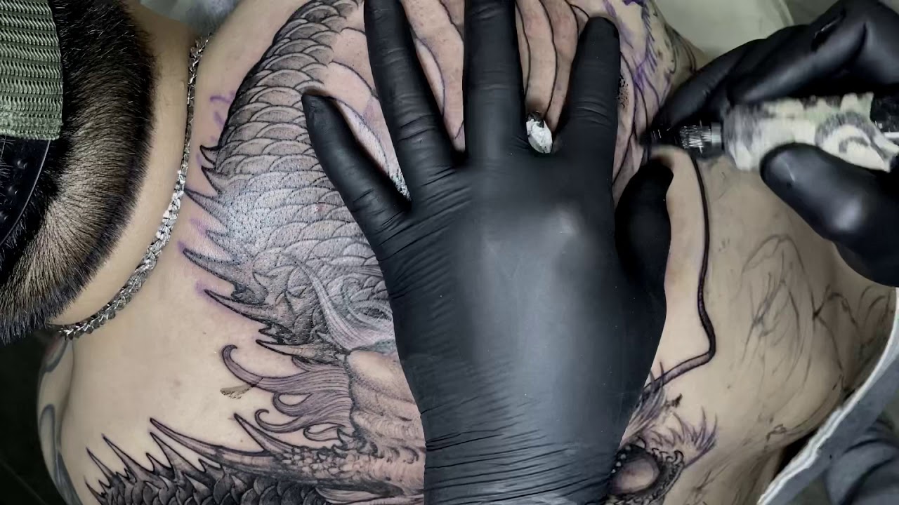 Dragon Tattoo done by Trung Tadashi ( Full back - Freehand)
