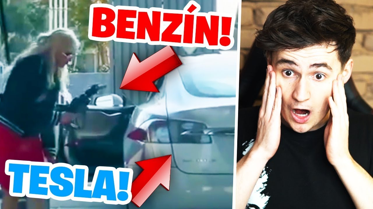 Natankovala BENZIN do Tesly! l Zkus se Nesmát #8