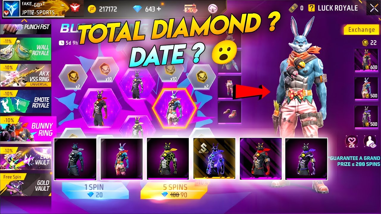 New Bunny Bundle Event Free Fire 🤯🥳| free fire new event | ff new event | new event free fire