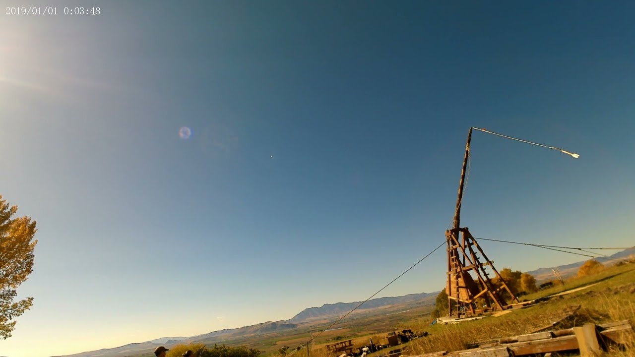 Real Medieval Trebuchet Throws Giant Arrows!
