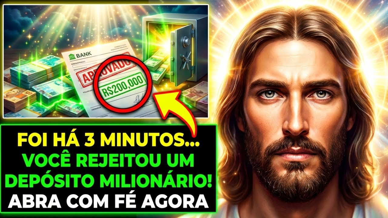 DEUS DIZ: VOCÊ REJEITOU UM DEPÓSITO MILIONÁRIO EM SEU NOME HÁ 3 MINUTOS, ABRA COM FÉ AGORA!