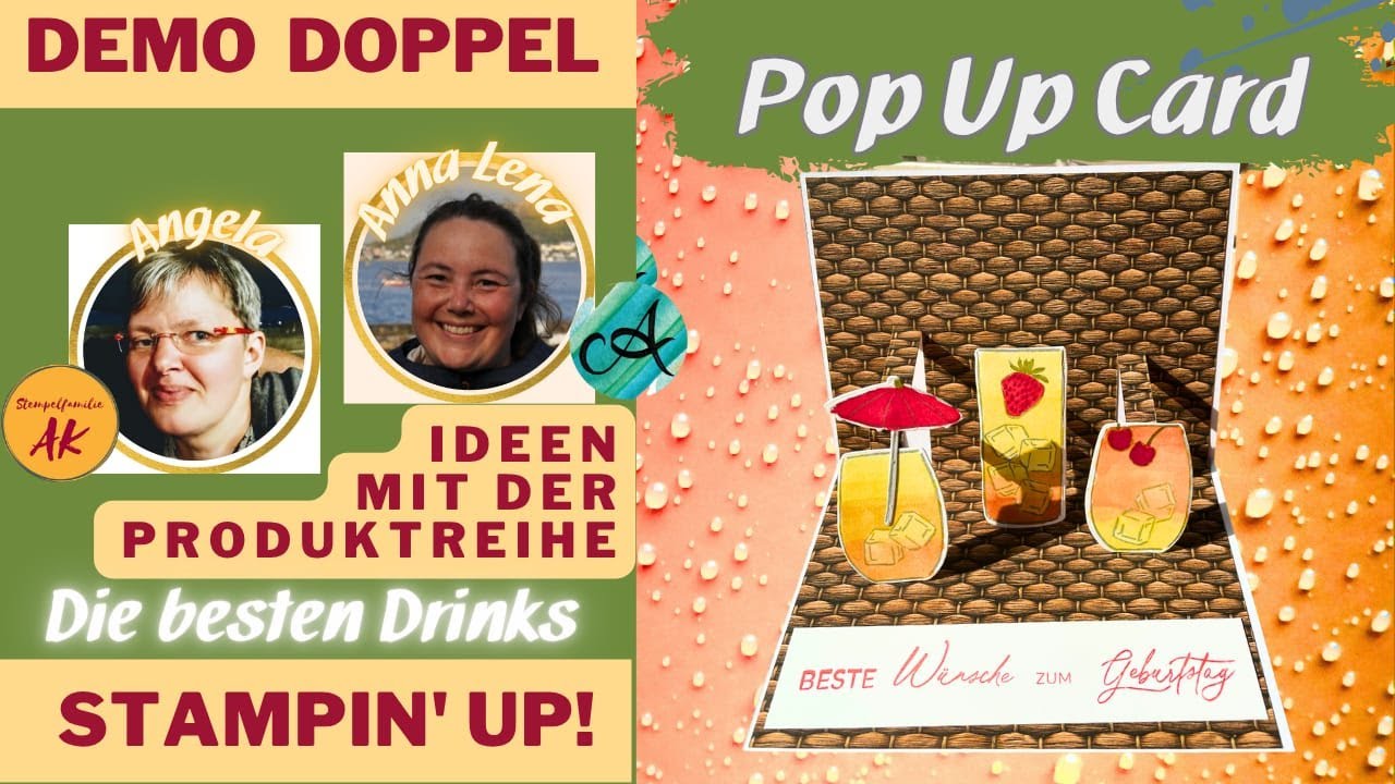 Pop Up Card - Cocktail-Karte mit Stampin' UP! Die besten Drinks