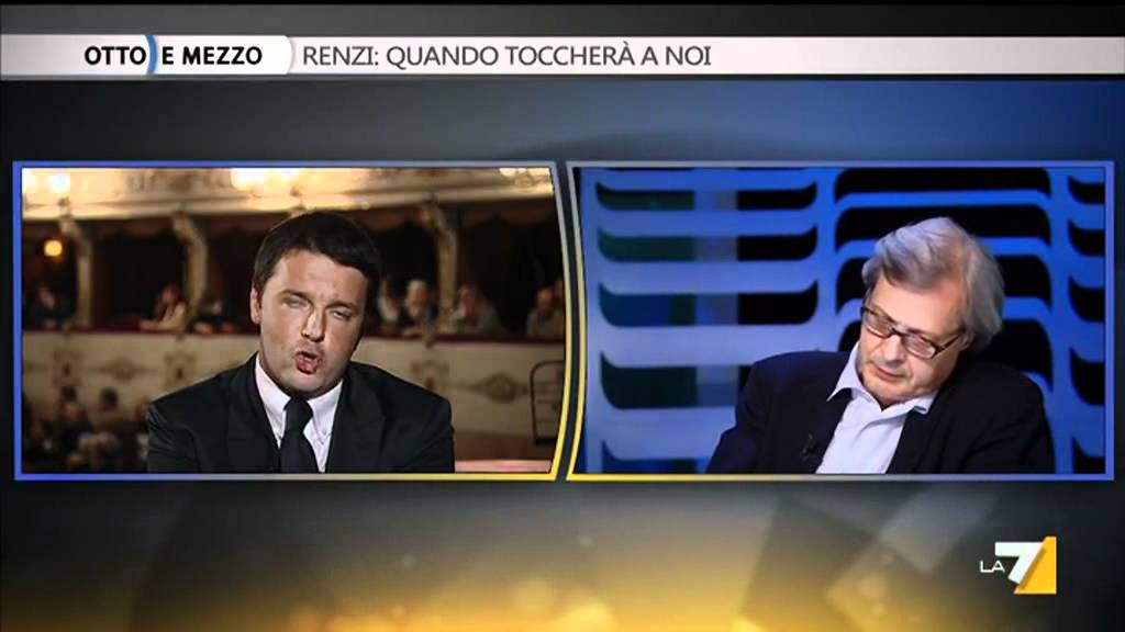 VITTORIO SGARBI E MATTEO RENZI - Otto e mezzo 04/04/12