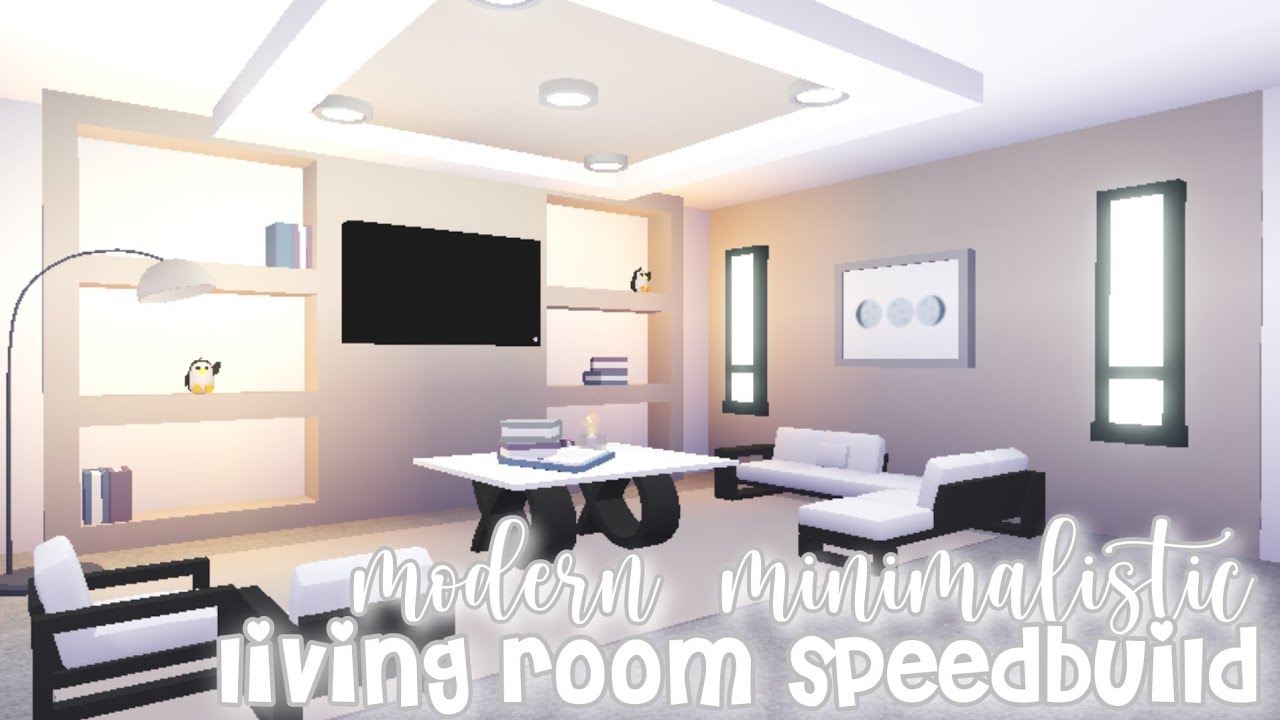 modern minimalistic futuristic house living room speed build | roblox adopt me