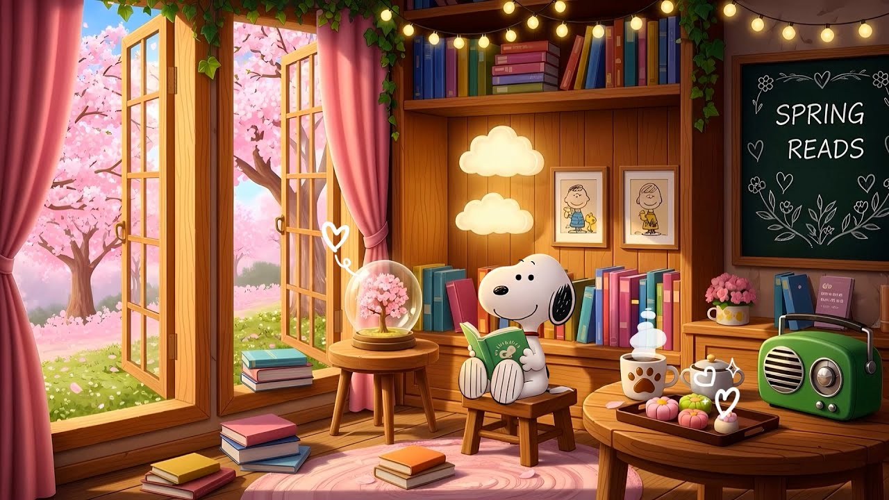 Snoopy’s Cozy Spring Reading 🌸Chill Lofi Beats to Study 📖 Soft Lofi for Relax & Focus