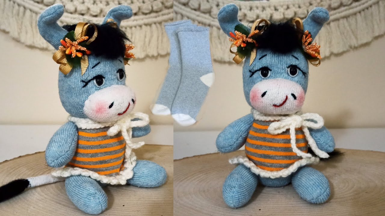 ИЗГОТОВЛЕНИЕ ИГРУШЕЧНОГО ОСЛА ИЗ НОСОВ