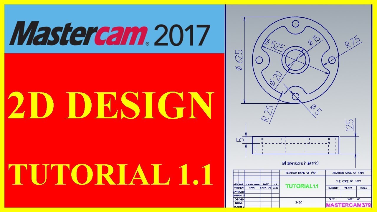 MASTERCAM 2D DESIGN - TUTORIAL1 1