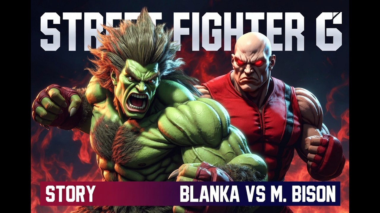 BLANKA vs m bison Street Fighter'6 story mode episode 2 🕹️🎮🕹️🎮👍👍👍👍😂🤣😁😄