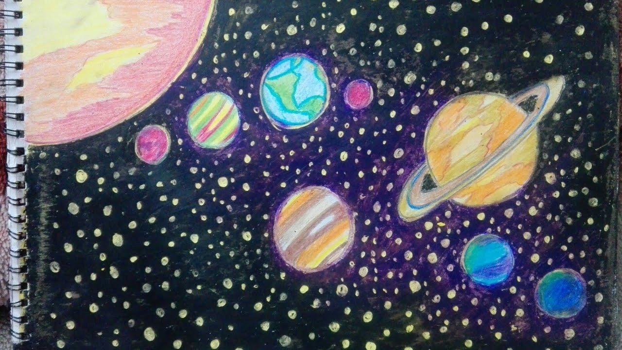 How to draw solar system step by step/ How to draw planets step by step
