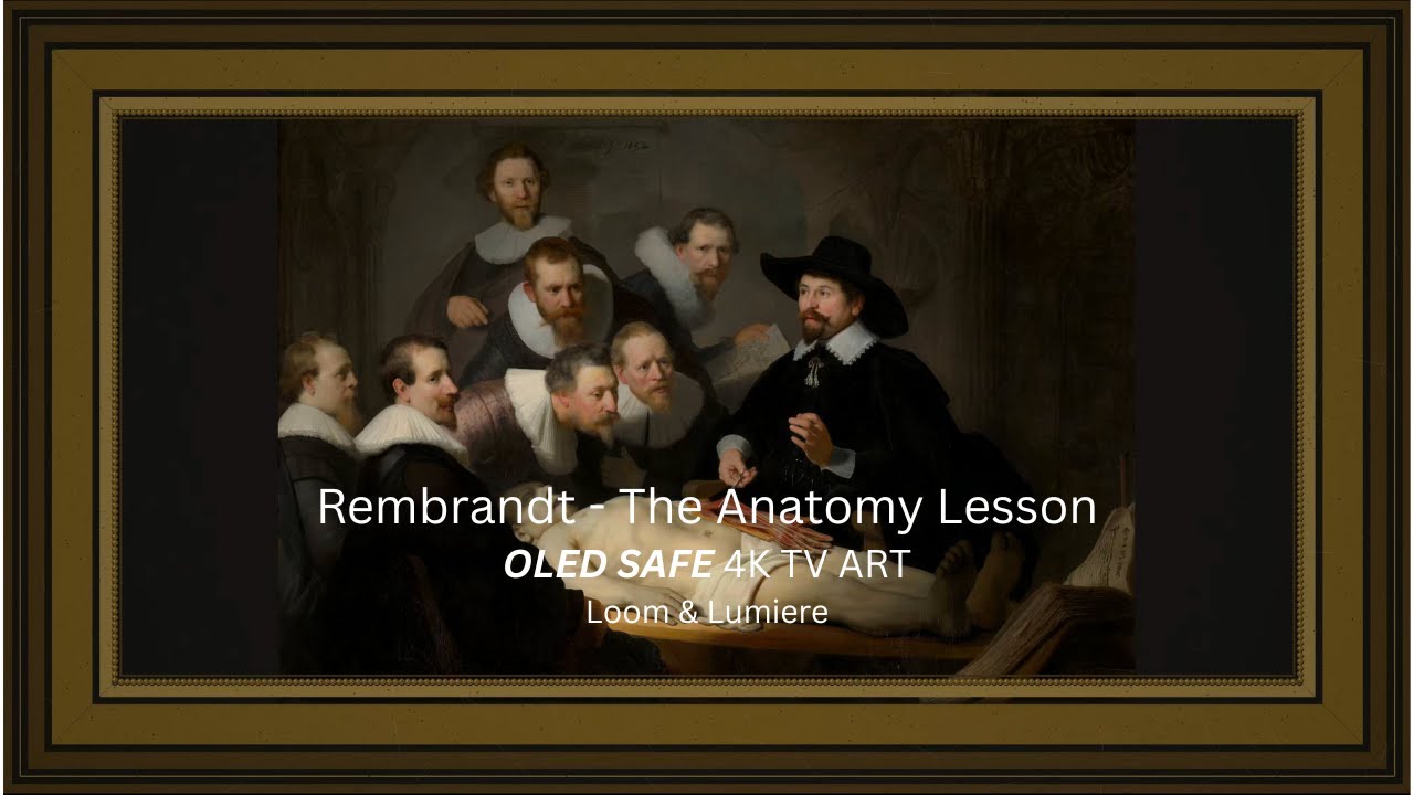 4K Moody Rembrandt TV Art | The Anatomy Lesson - 16:9 OLED Optimized | Dark Academia