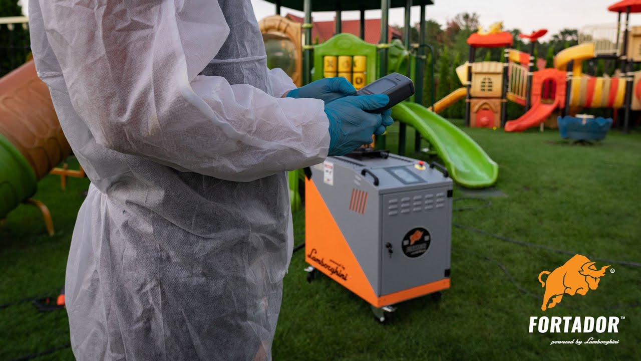 Steam Sanitizing and Disinfection of preschool and playground | Fortador Volt and Pro S performance