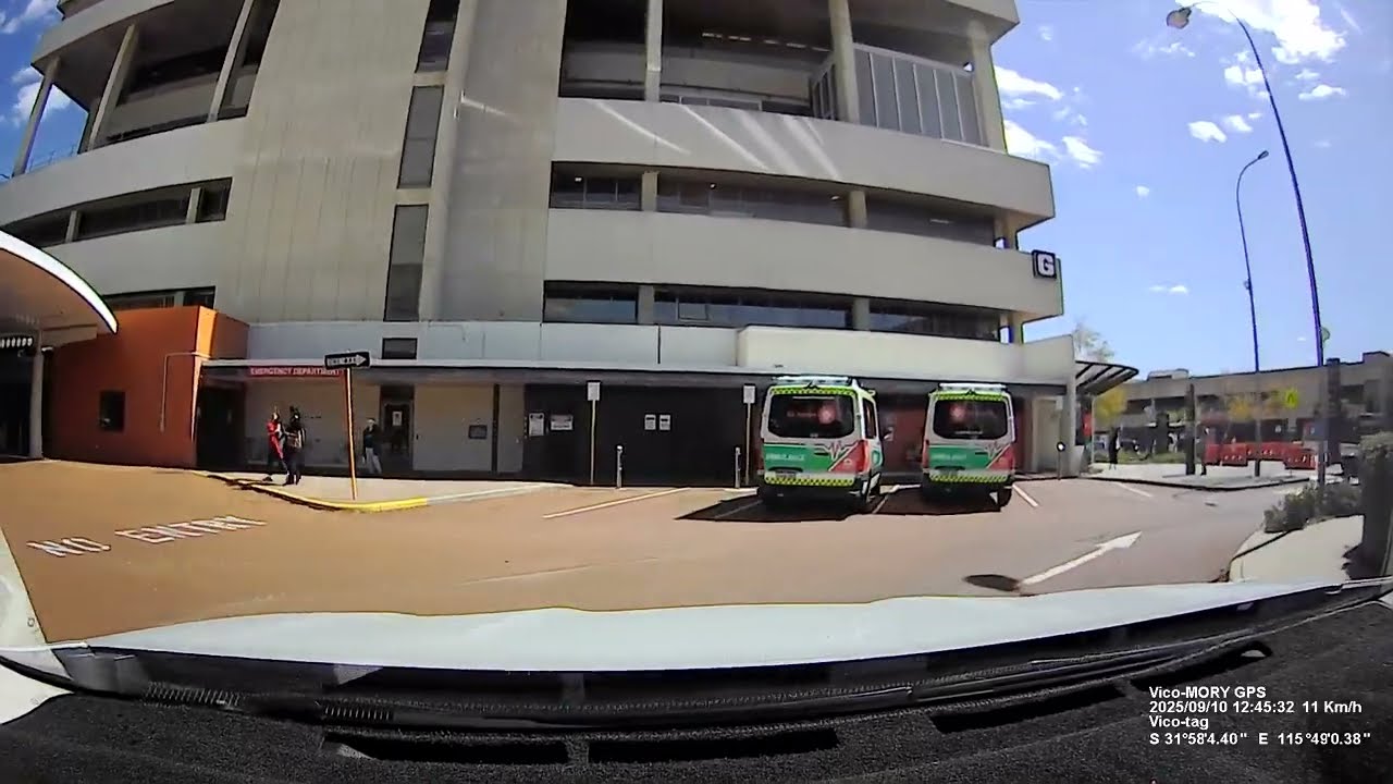 Real Time Driving to Sir Charles Gairdner Hospital via Elder St, Kings Park Rd and Thomas St Perth
