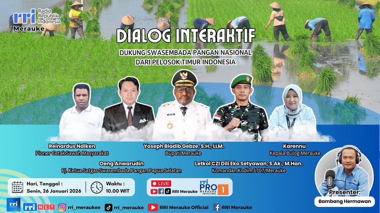 [ LIVE ] DIALOG LUAR STUDIO - DUKUNG SWASEMBADA PANGAN NASIONAL DARI PELOSOK TIMUR INDONESIA