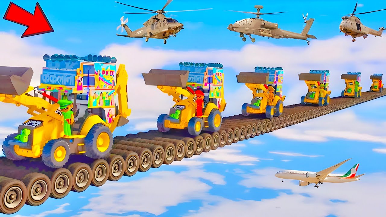 GTA:5 World's Highest 😳दुनिया का सबसे ऊंचा !! IMPOSSIBLE JCB SUPER MEGA RAMP 😱CHALLENGE !! INDIAN DJ