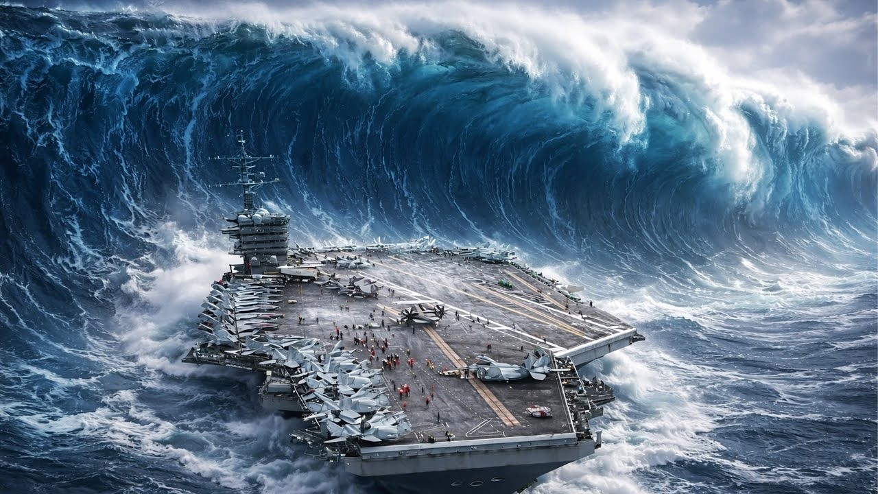 AIRCRAFT DISASTER: How Aircraft Carriers Survive EXTREME Storms Without Losing Jets!