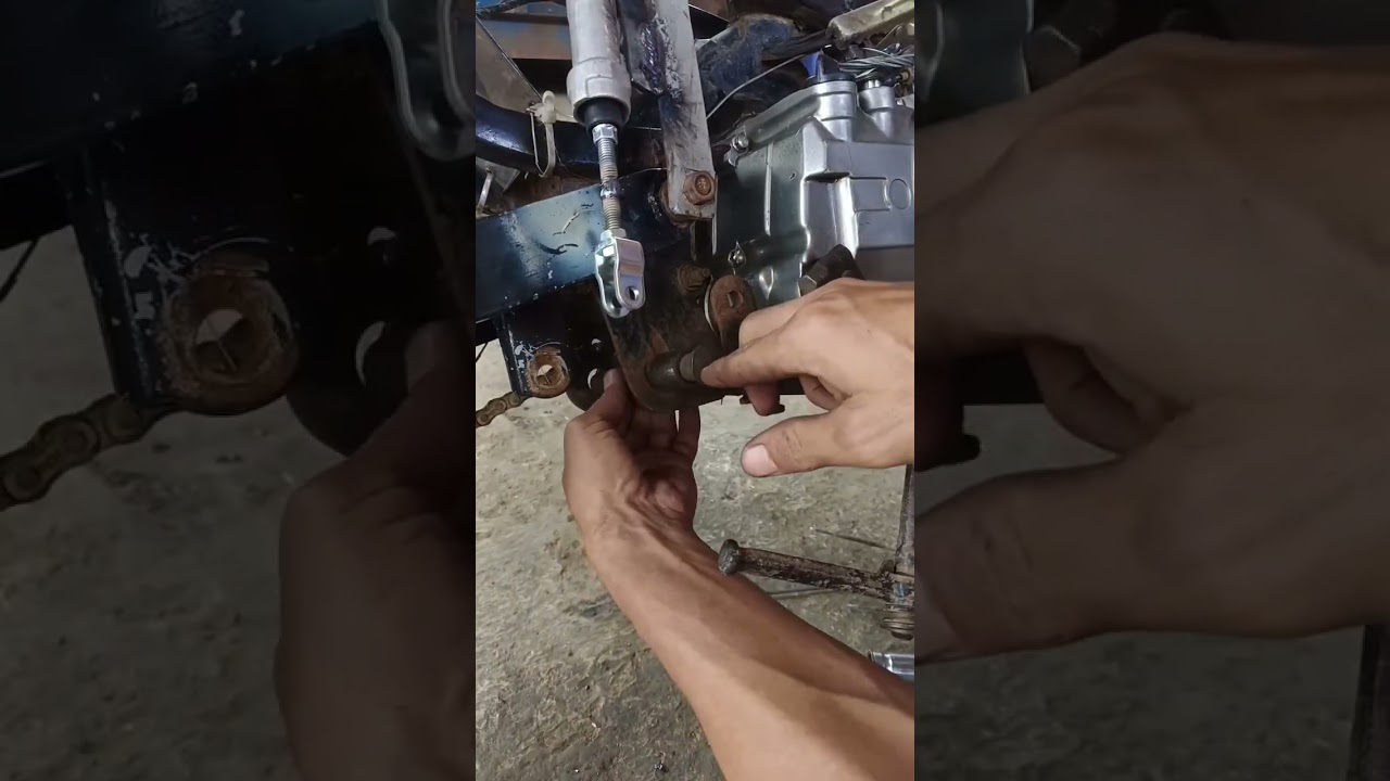 alat seadanya. membuat dudukan master rem belakang