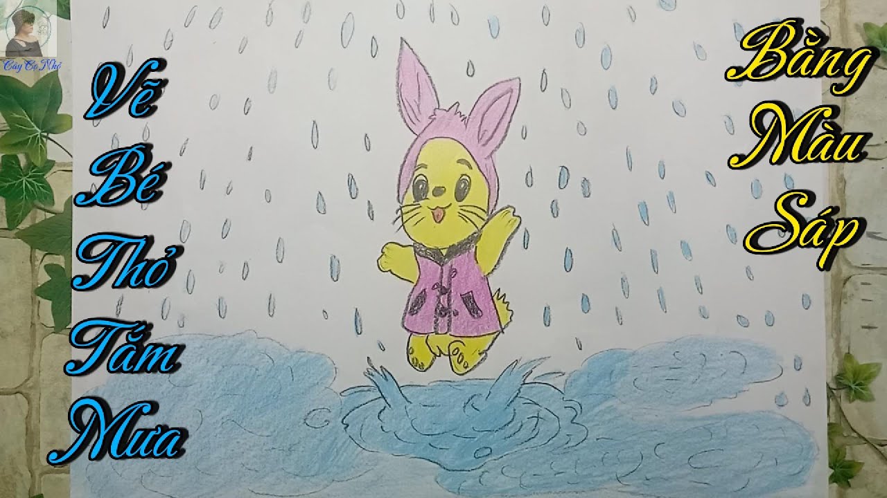 Cách Vẽ Bé Thỏ Tắm Mưa Dễ Thương Bằng Màu Sáp | Bé Xem Là Vẽ Được Ngay