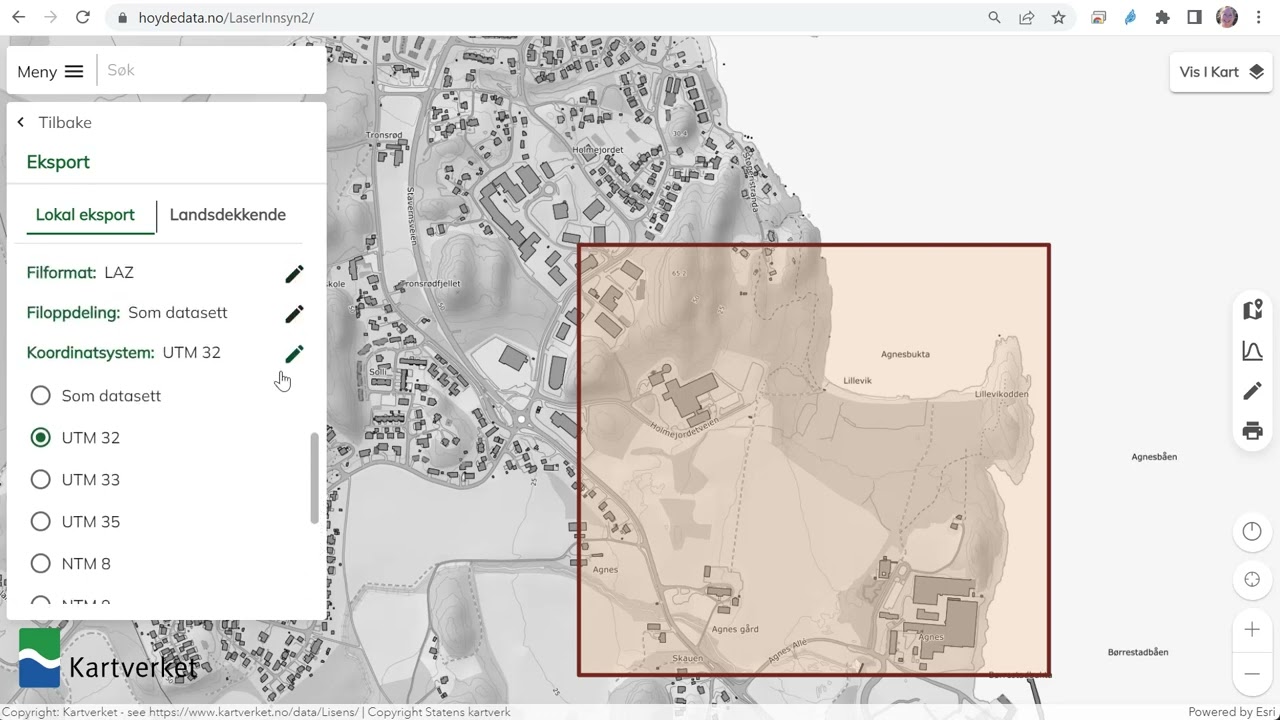 Nedlasting av laserdata fra Kartverkets nye grensesnitt