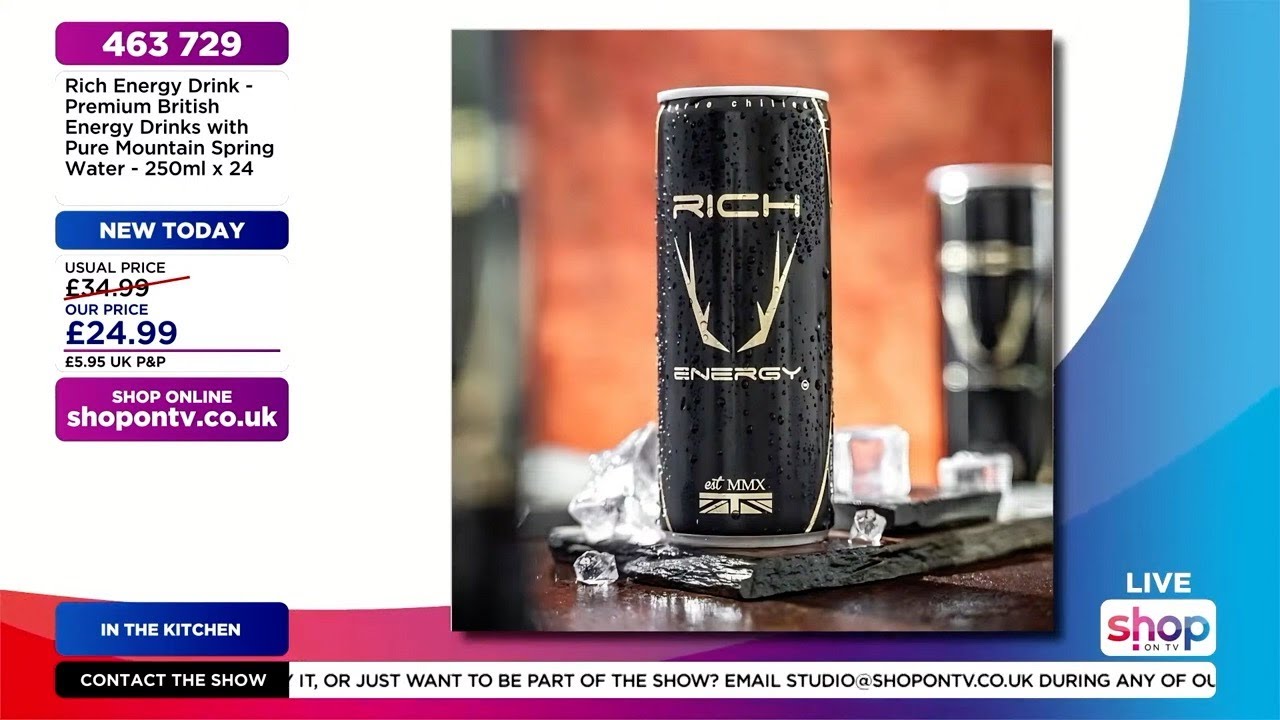 Stay Energised with RICH Energy! - the premium energy drink made with pure mountain spring water