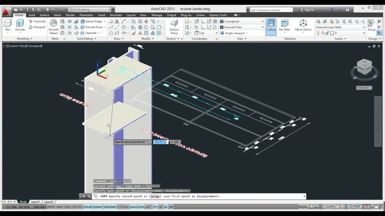 Autocad 2 boyutlu çizimi 3 boyuta çevirme- Autocad 2D Drawing to 3D Drawing