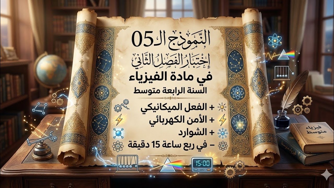 مقترح بقوة! 🔥 اختبار الفيزياء الفصل الثاني 4 متوسط | النموذج 05 (شرح خيالي) ✨✅