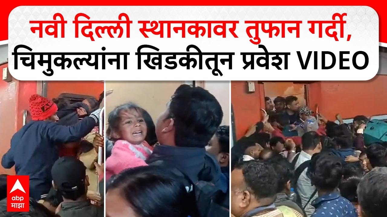 Delhi Railway Station Stampede :नवी दिल्ली स्थानकावर तुफान गर्दी, चिमुकल्यांना खिडकीतून प्रवेश VIDEO