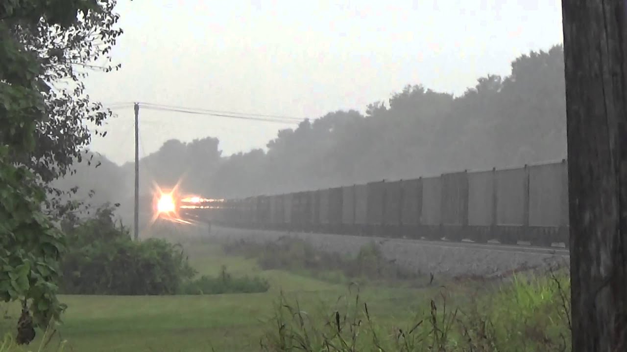 Norfolk Southern Trains during a Lightning Thunderstorm!!