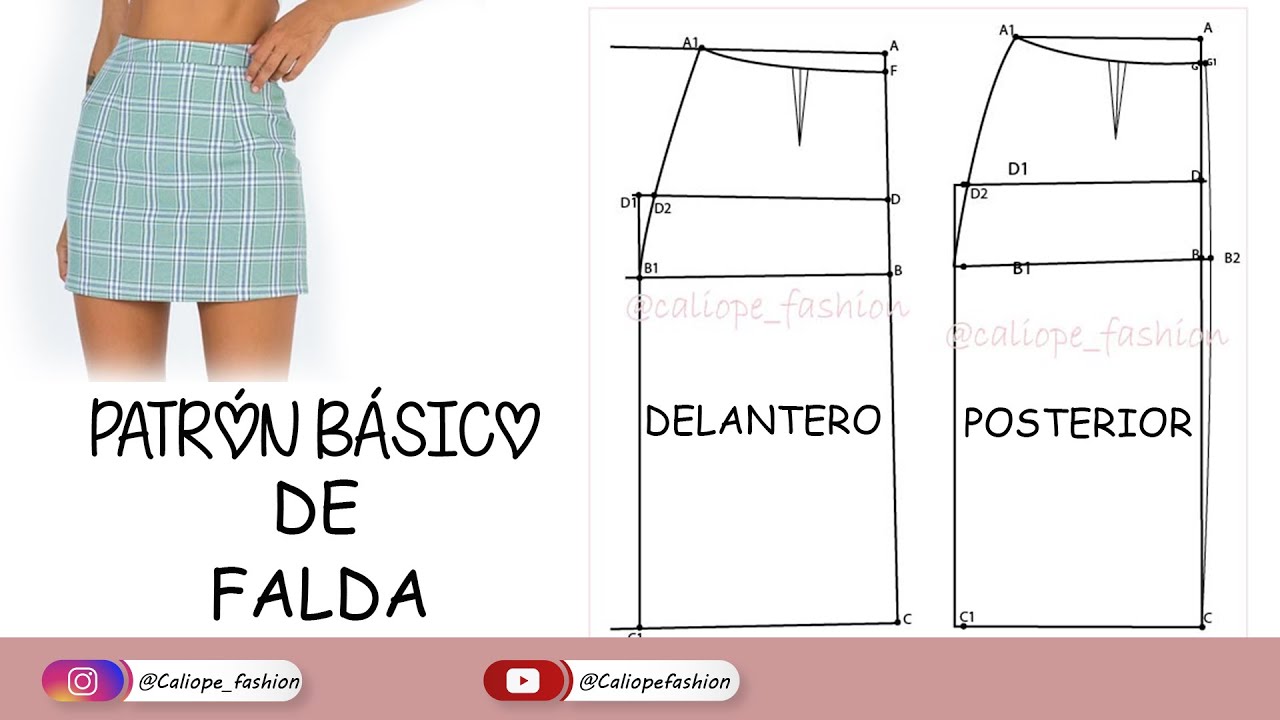 TRAZO BÁSICO DE FALDA -  TE REGALO MI MÉTODO + TABLA DE TALLAS + MOLDES GRATIS TAMAÑO REAL