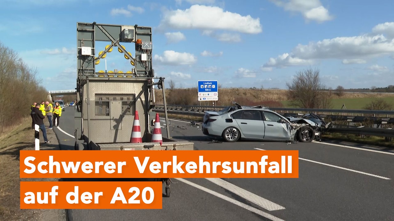Wirtschaftsminister Blank bei Verkehrsunfall auf A 20 schwer verunglückt
