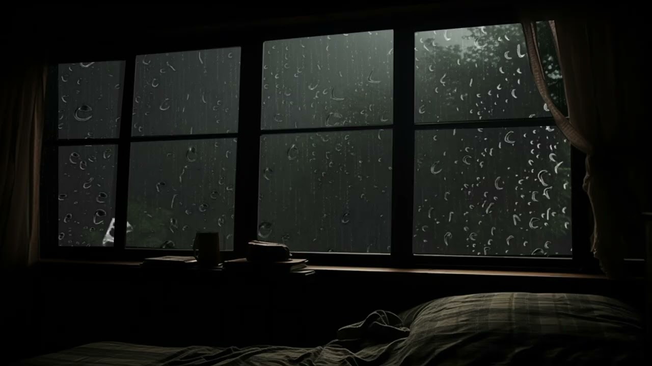 Window Rain and Thunder Sounds - Heavy Storm for Relaxation