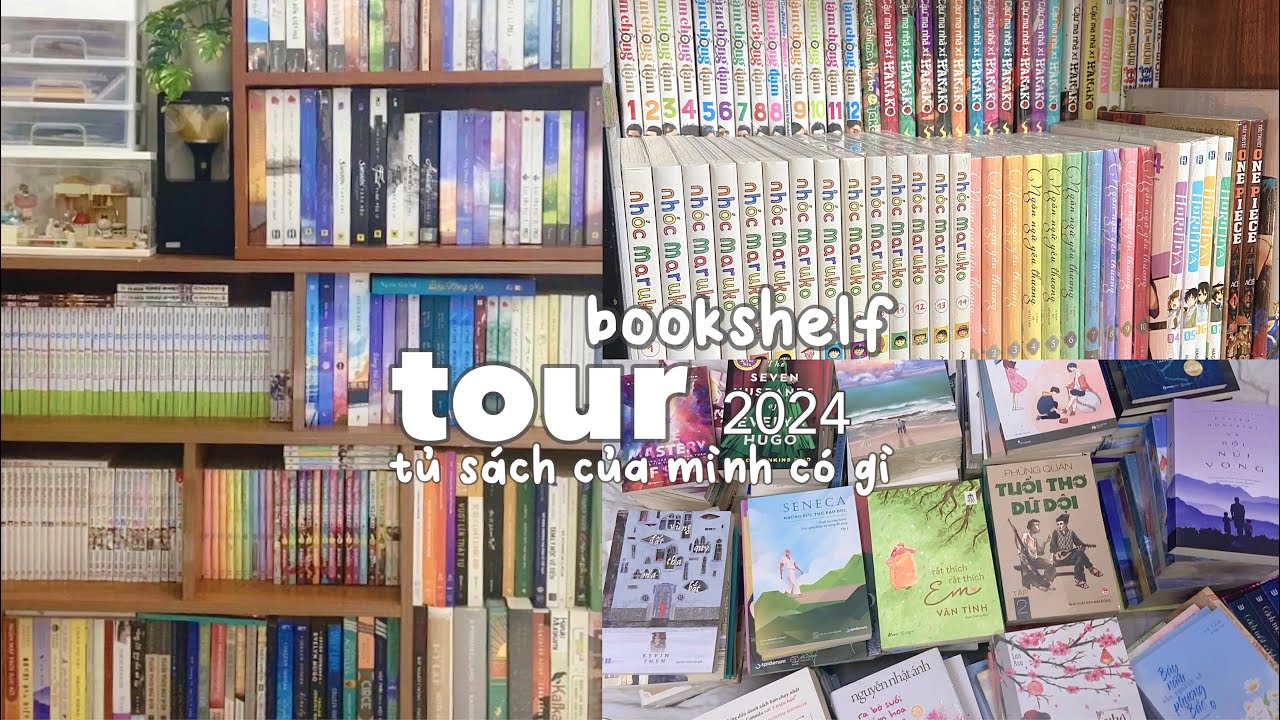 BOOKSHELF TOUR 2024 | bookshelf organization | tủ sách của mình có gì | dọn dẹp và sắp xếp cùng mình