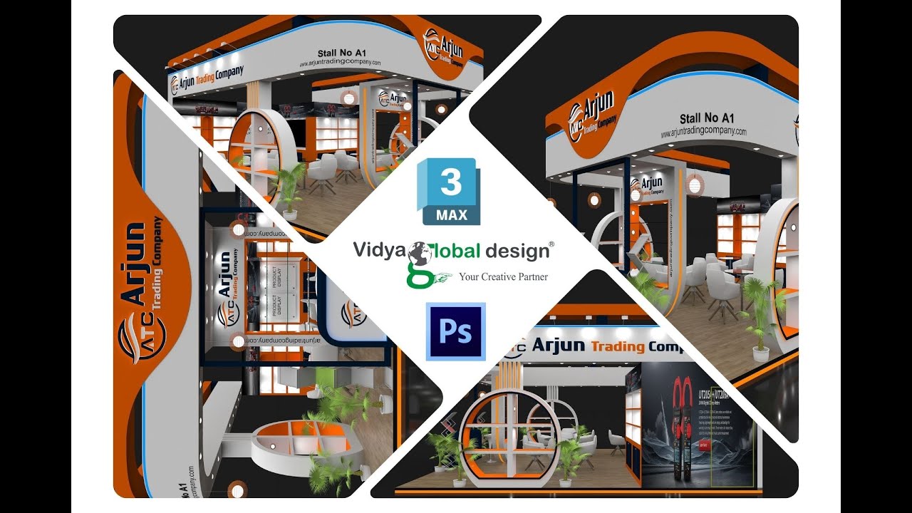 7x6 MTR Three Side Open Stall Design | Realistic texture render settings #stall #designer #3Dmax