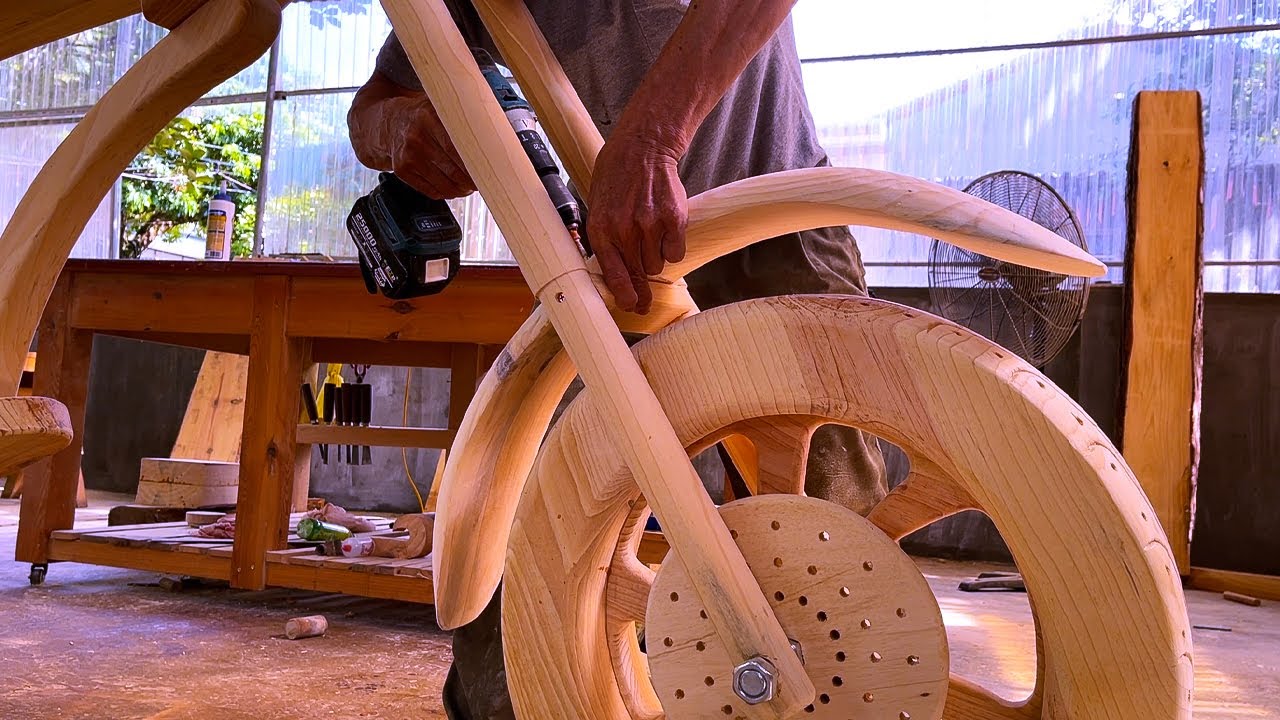 2nd Large Displacement  Wooden Motocyle  // Amazing Woodworking Projects