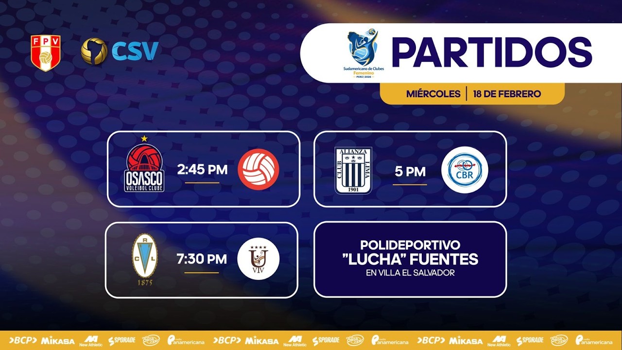TRANSMISIÓN DE LA PRIMERA FECHA DEL SUDAMERICANO FEMENINO DE CLUBES - PERÚ 2026 #voleibol