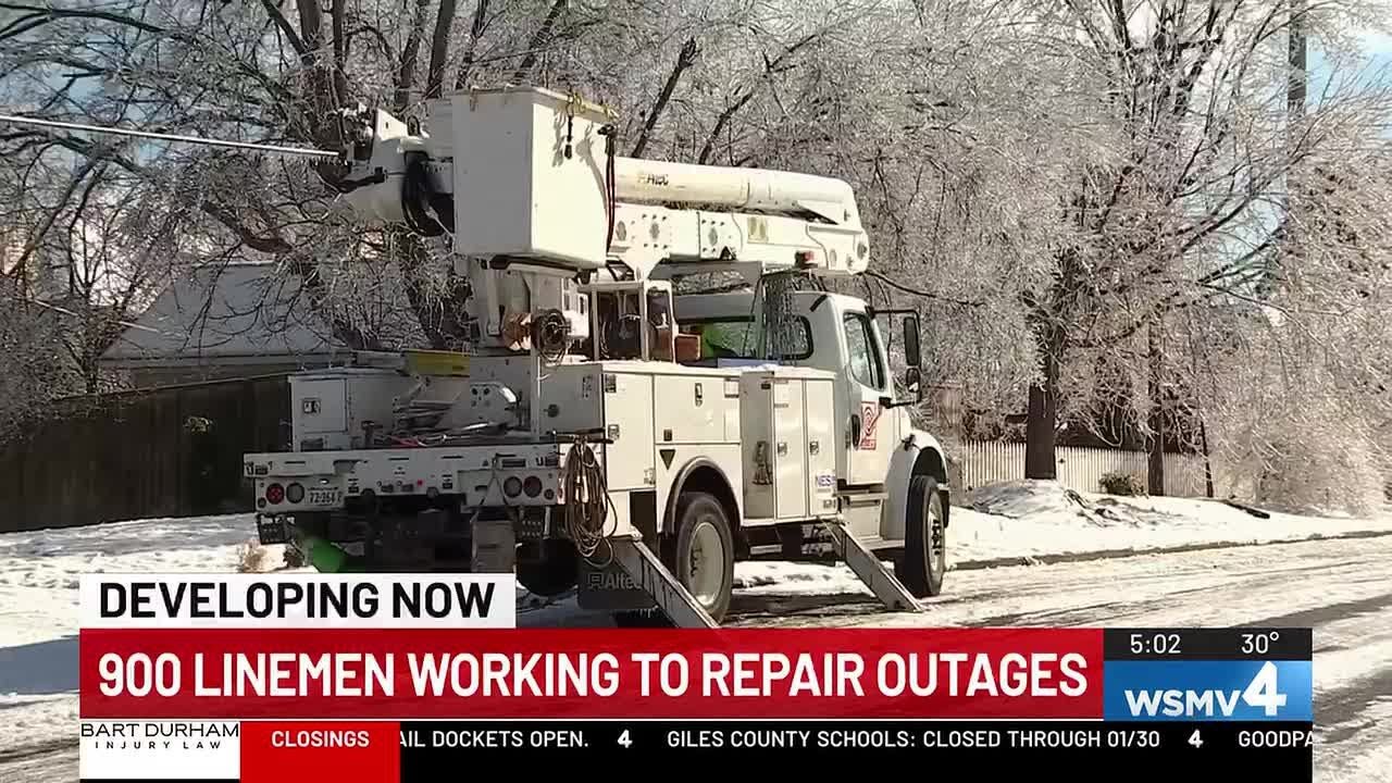 900 linemen working to repair more than 100k outages