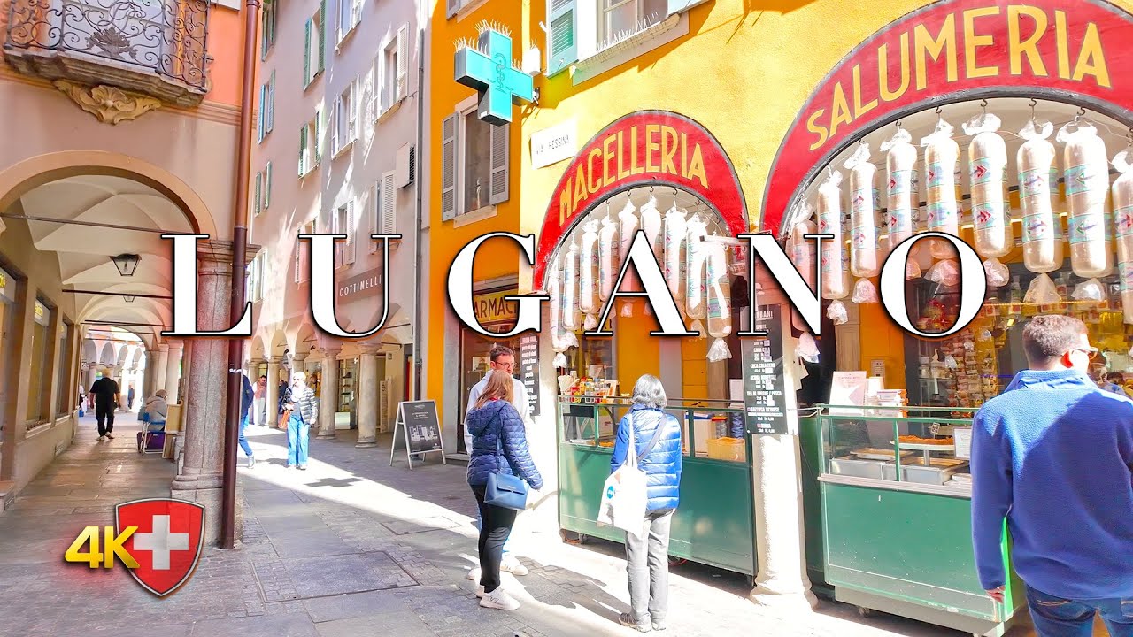 SWITZERLAND LUGANO 🇨🇭 Beauty Stroll: Exploring of Central Streets & Flea Market