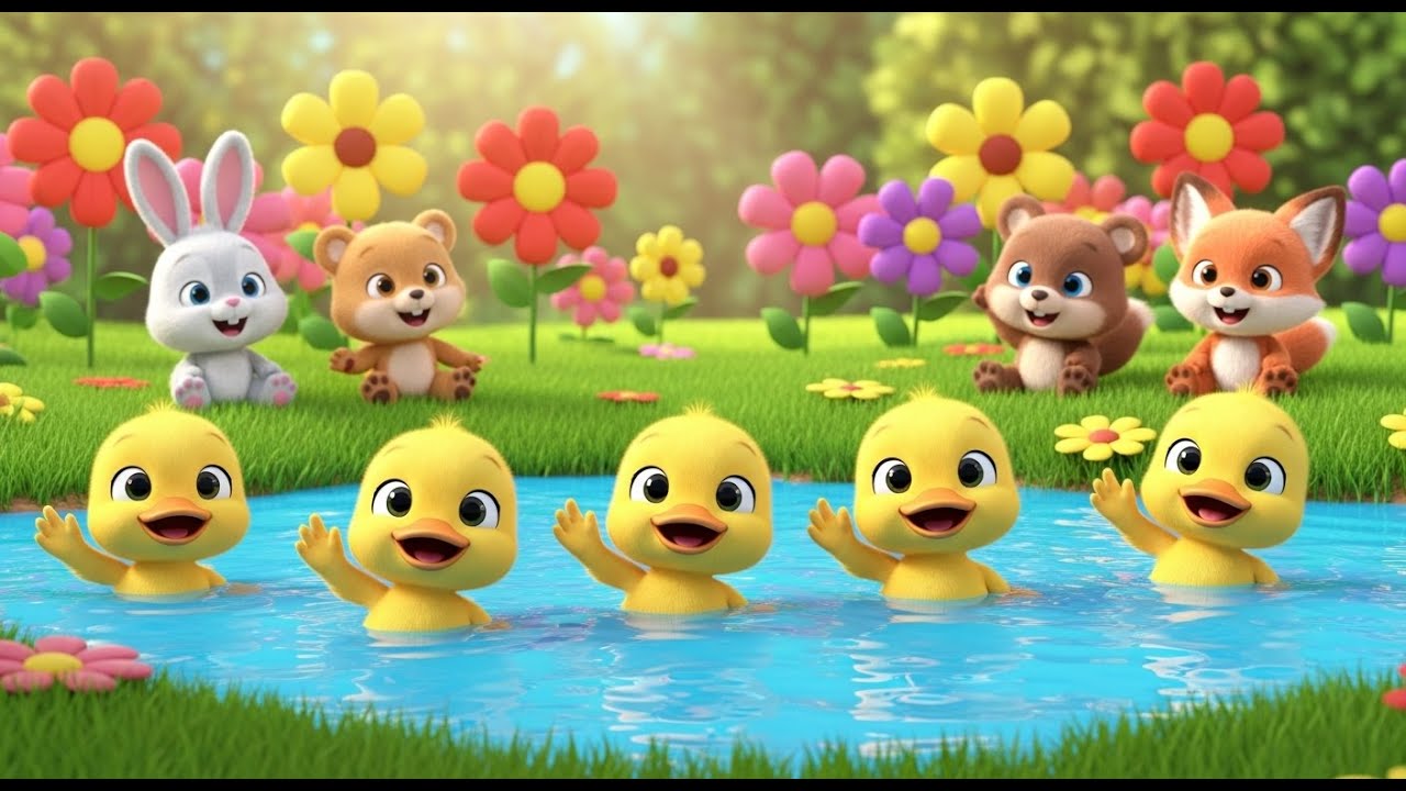 Five Little Ducks 🦆 | Baby Giggles TV Fun Counting Song for Toddlers