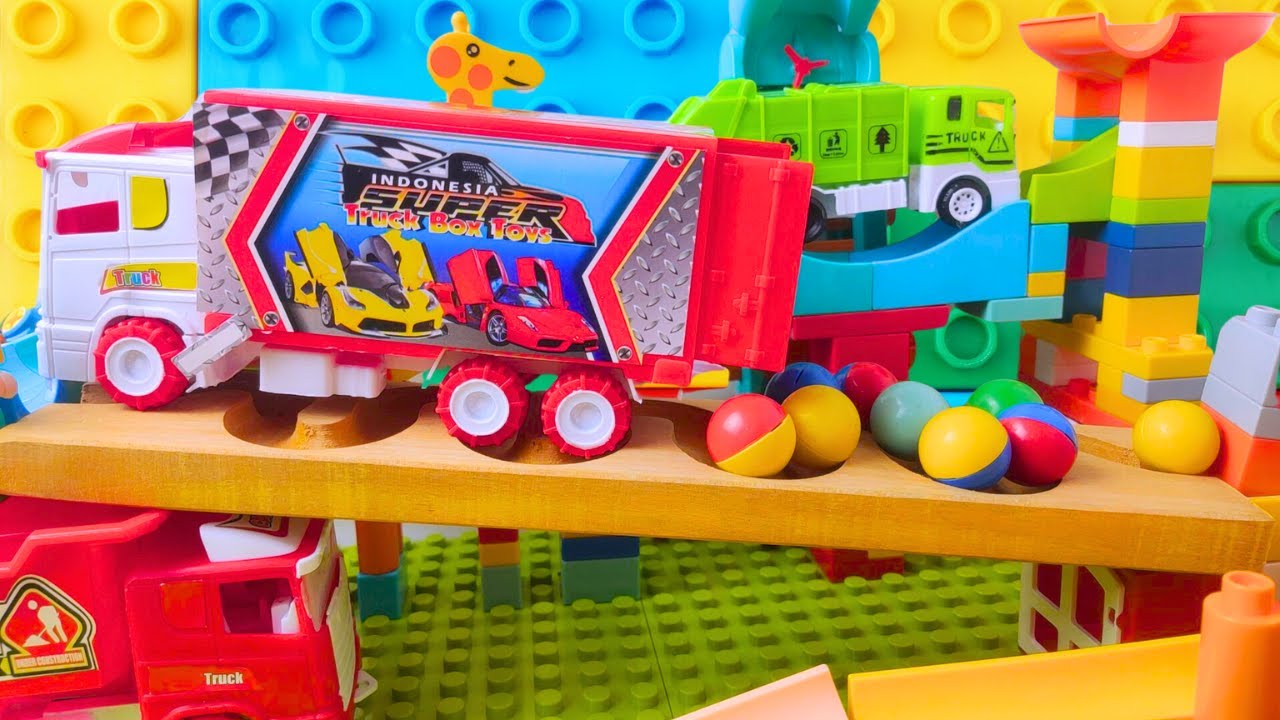 Satisfying Building Block Coaster Marbles Run Race ASMR - Marble Run with Duplo Blocks