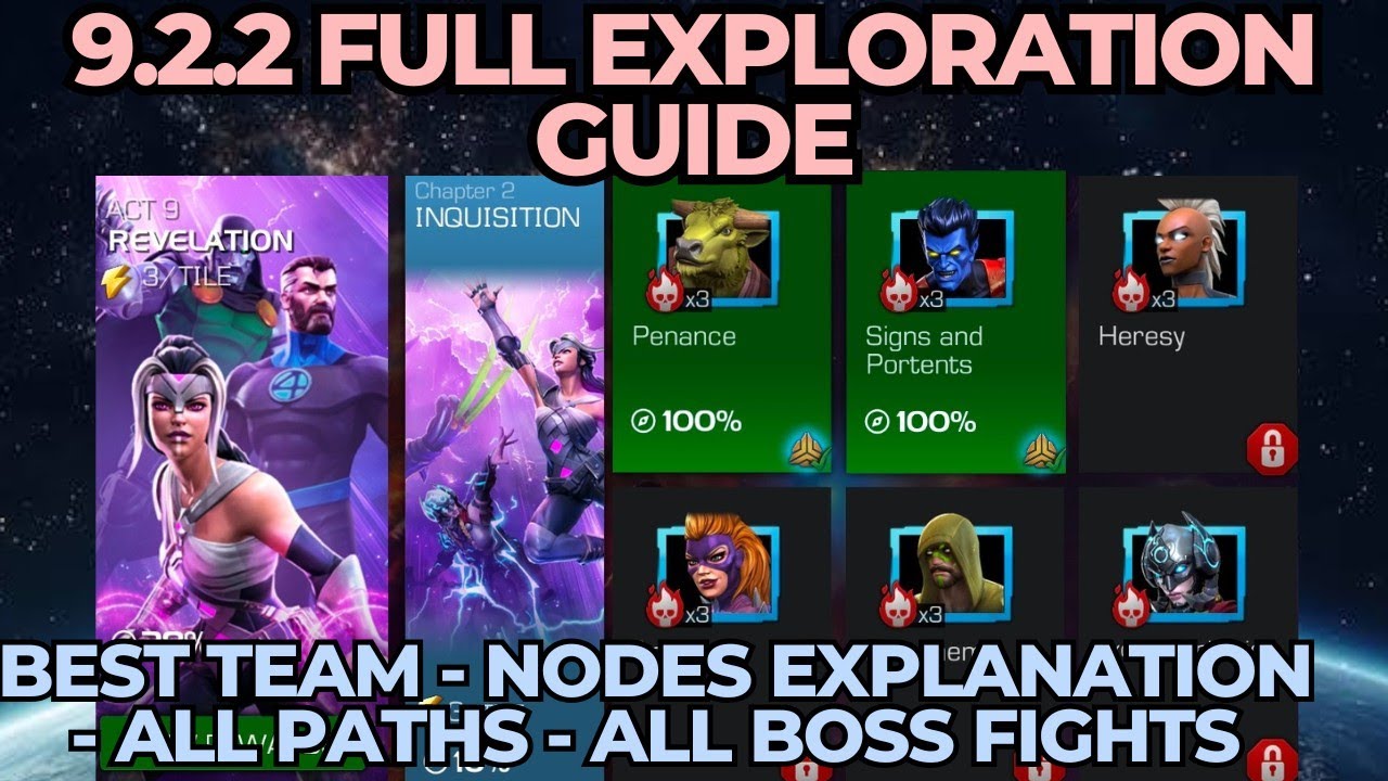 Act 9.2.2 Full Exploration Guide | Node Explanation - All Boss Fights - Best Team & Counters | Mcoc