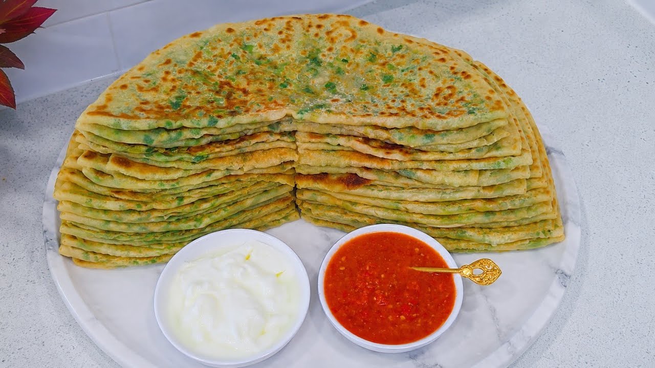 RAMADAN SPECIAL Bolani Gandana Vegetable Wrap بولانی گندنه وطنی مثل ابریشم نازک و بینظیر 
