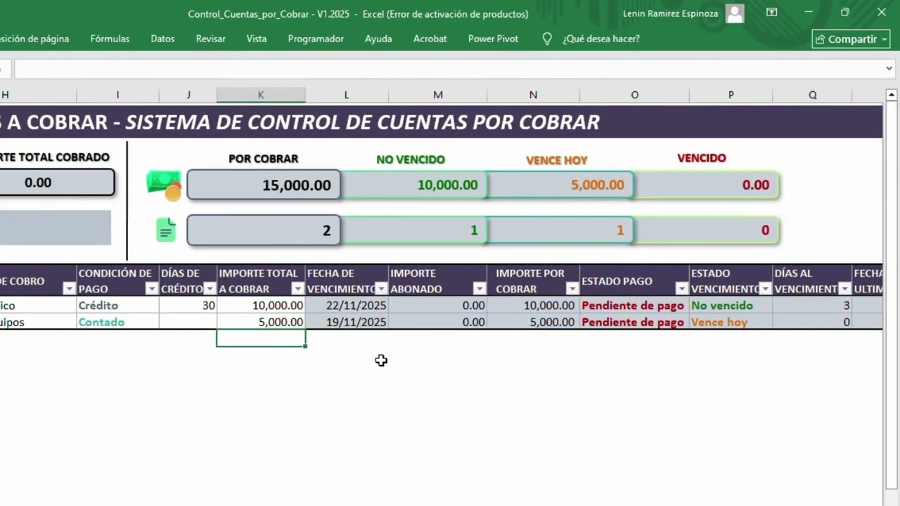 La Plantilla Más Completa de Cuentas por Cobrar en Excel | Dashboard + Pagos Automáticos | TUTORIAL