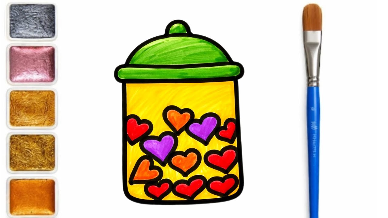So Cute Jar Colouring 💕 Beginners Friendly Art
