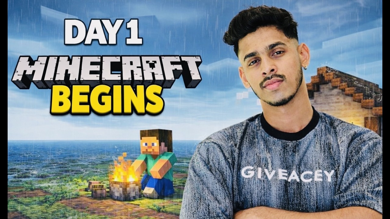 Minecraft LIVE🔥DAY 1 Noob Survival 😂| क्या आज मे न्यू घर बनपाऊँगा 🏠#minecraft #minecraftlive #live