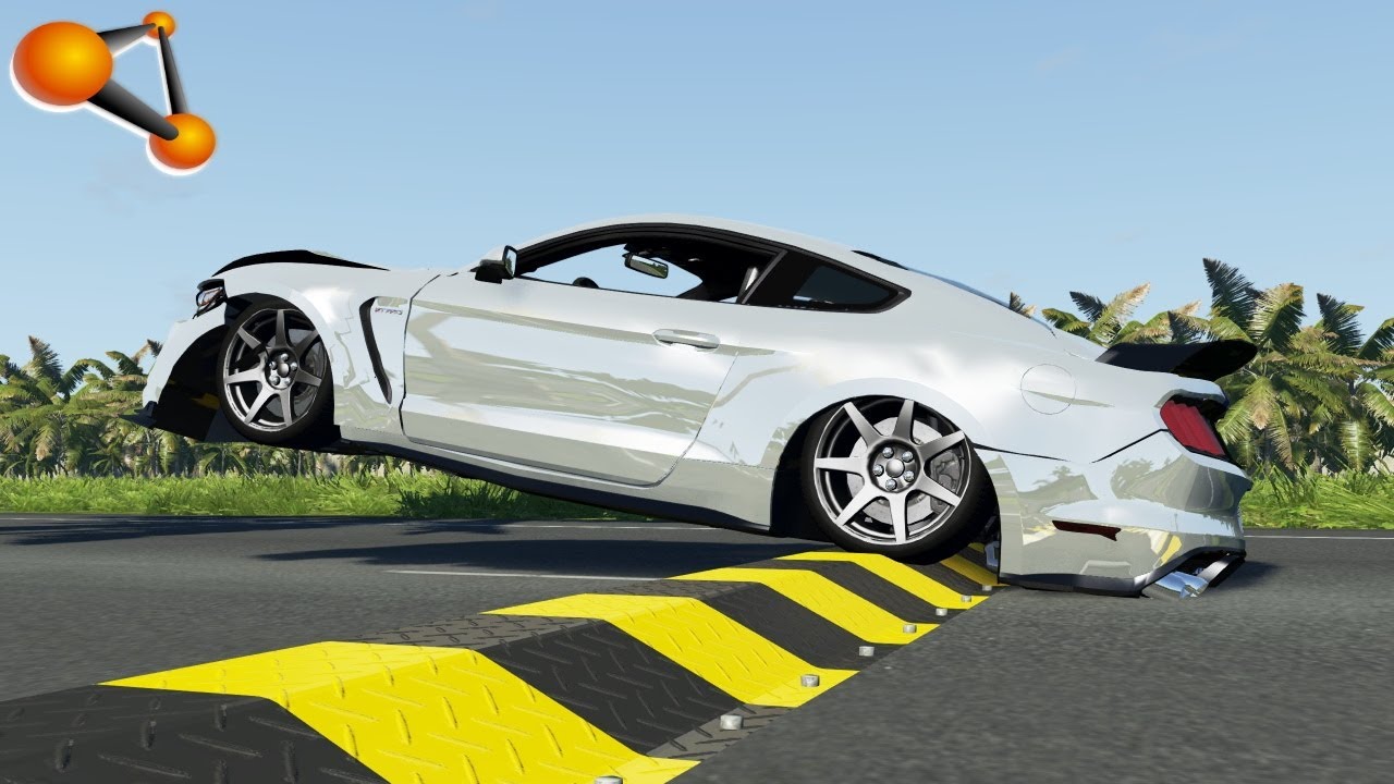 BeamNG.drive - Cars At High Speed Pass Through Speed Bumps