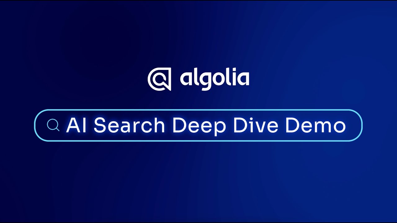 Демонстрация глубокого погружения в Algolia AI Search