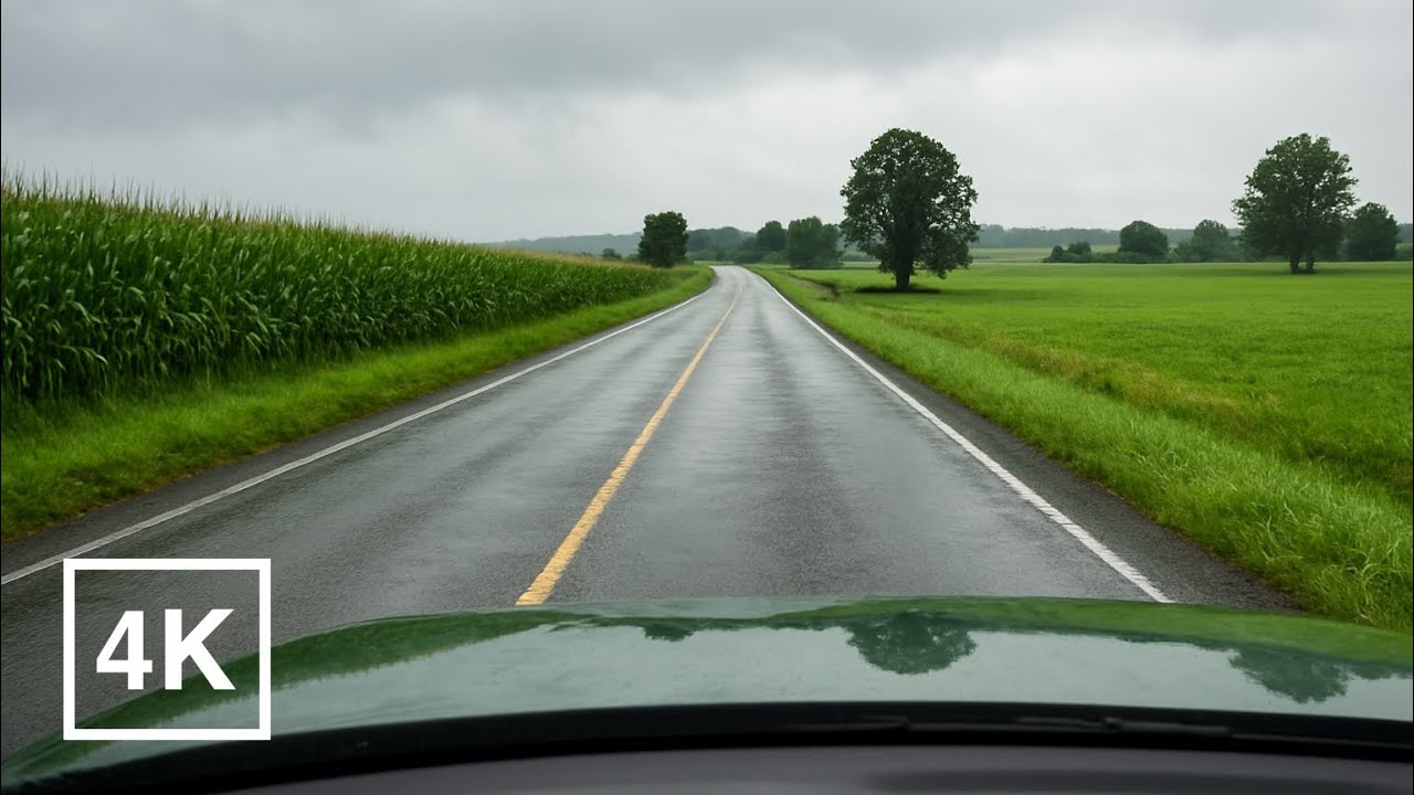 ASMR Countryside Drive in Ottawa | Rainy 4K Relaxation | Ontario 🇨🇦
